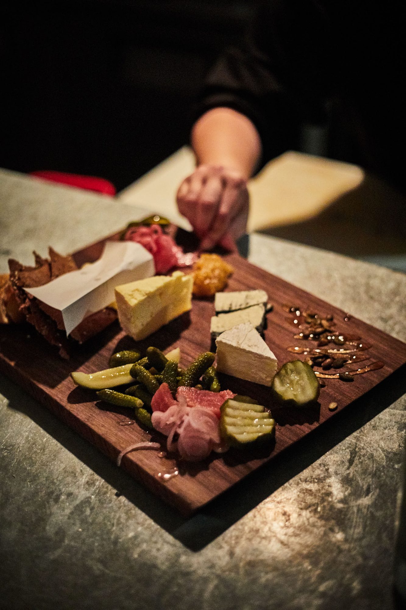 A cheese spread from the kitchen