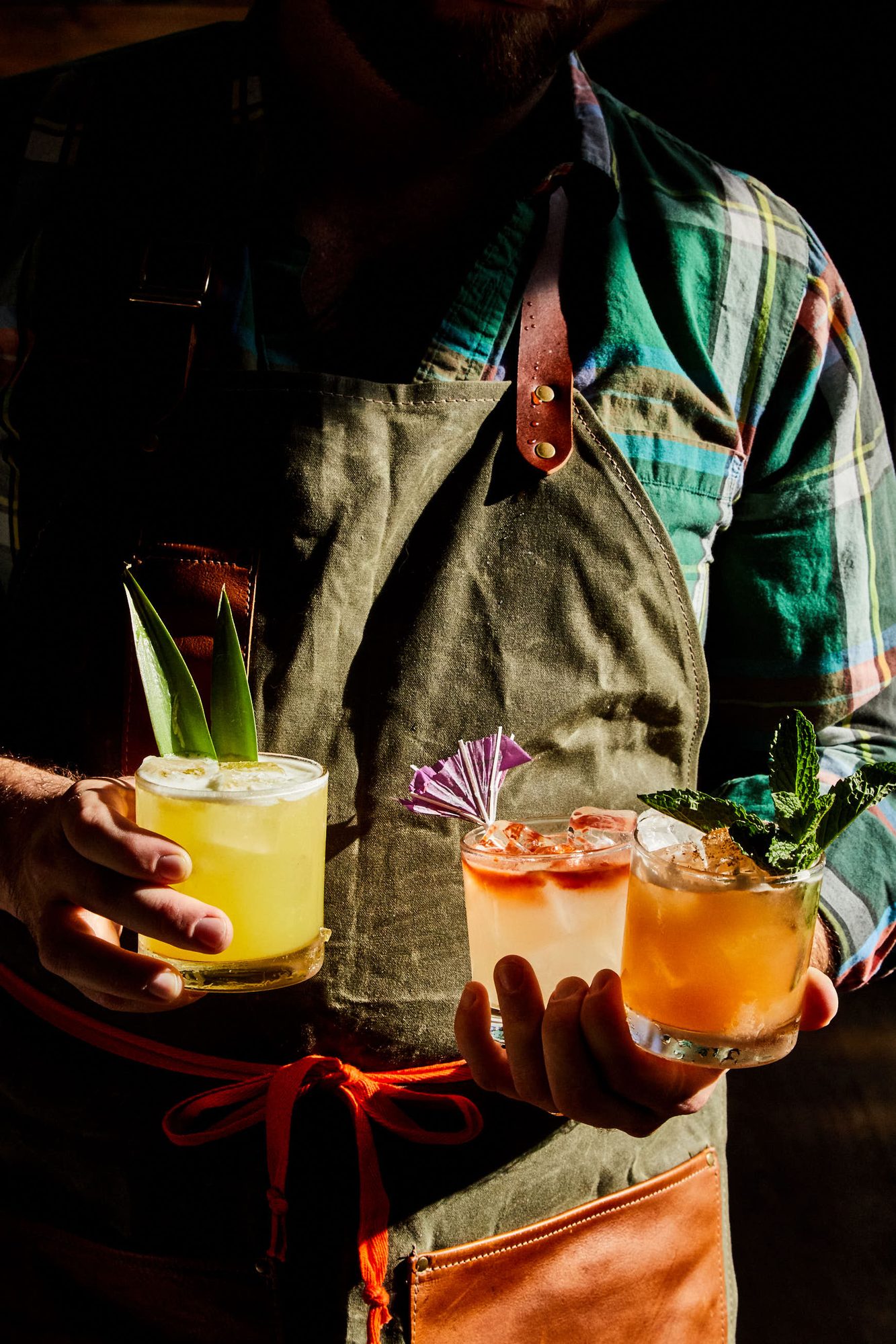 A selection of cocktails prepared for a gathering